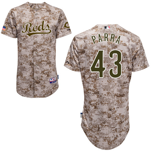 Manny Parra #43 Youth Baseball Jersey-Cincinnati Reds Authentic Camo Cool Base MLB Jersey